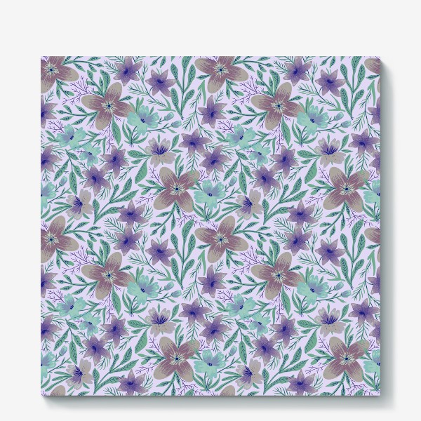 Холст «Delicate Purple Floral Pattern»