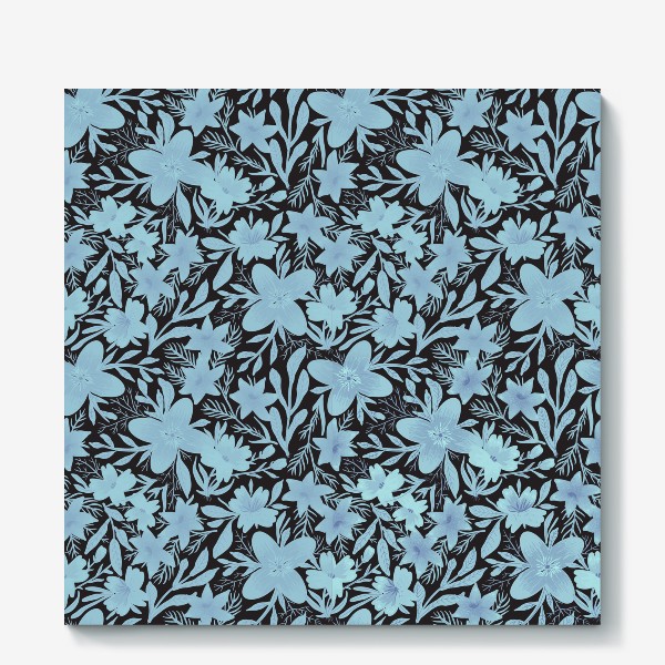 Холст «Delicate Blue Floral Pattern»