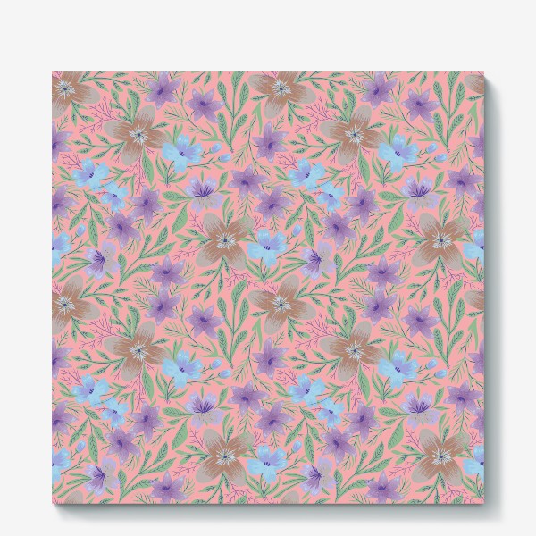 Холст «Delicate Pink Floral Pattern»