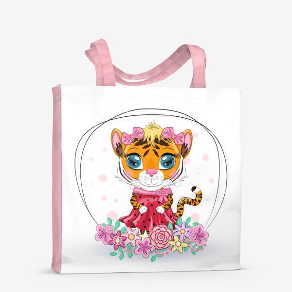 Сумка-шоппер &laquo;Девочка тигрица в цветах в платье Леди Баг. 2022 Новый год, Тигр&raquo;