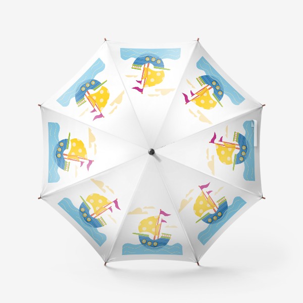 Зонт «Желтый парусник в горошек»