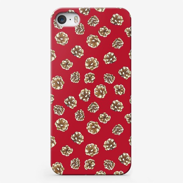 Чехол iPhone «Шишки текстура красный»