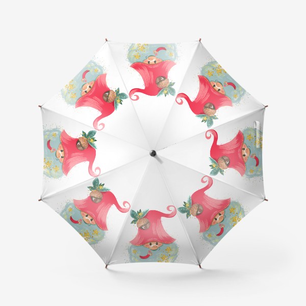 Зонт «Гном в колпаке Санты»