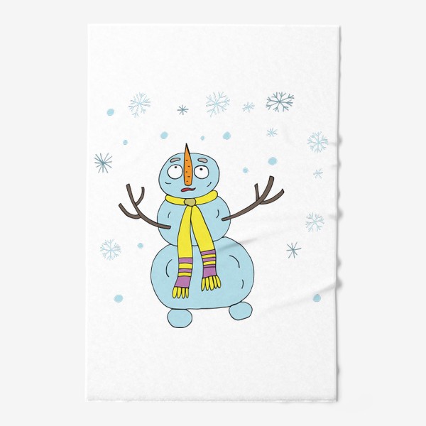 Полотенце «Снеговик ловит снежинки»