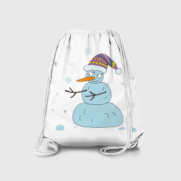 Рюкзак «Добрый снеговик ловит снежинки»