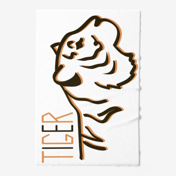 Полотенце «контур тигр и надпись»
