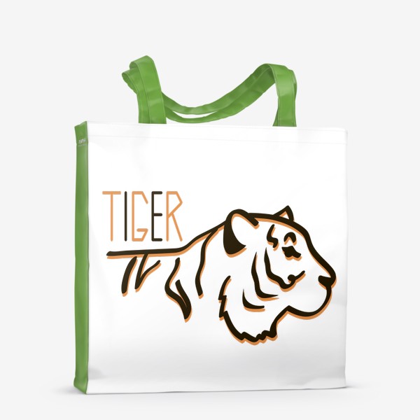 Сумка-шоппер «контур тигр и надпись»