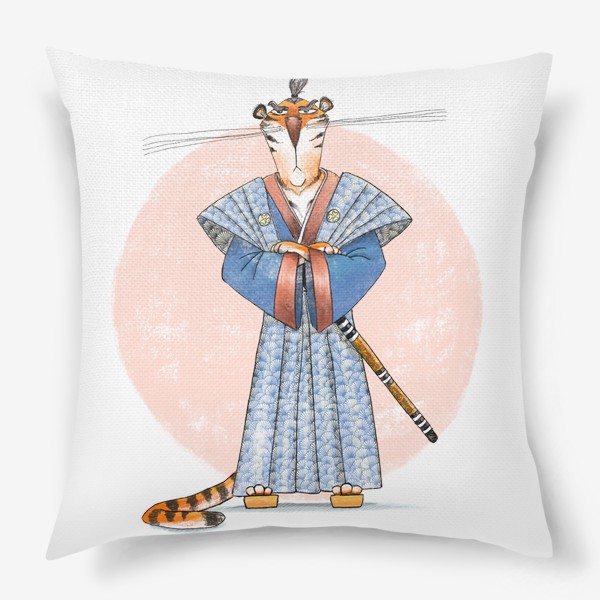 Подушка «Тигр-самурай, символ 2022»
