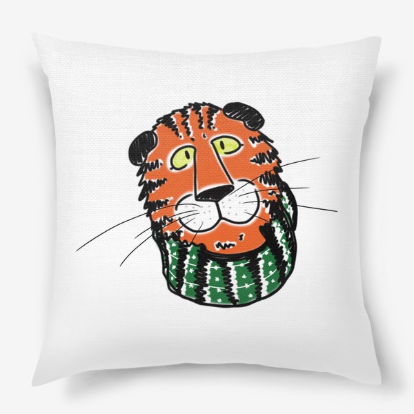 Подушка «Тигр в шарфе. Символ года 2022»