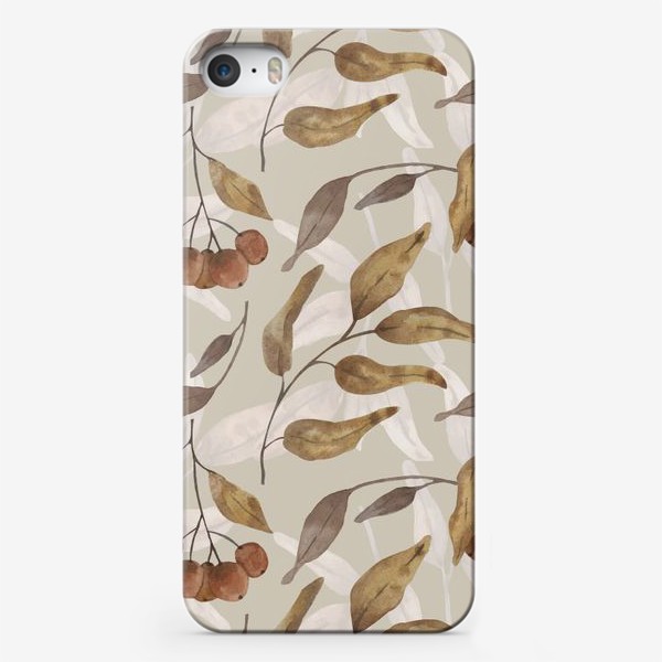 Чехол iPhone «растения ягоды листья паттерн»