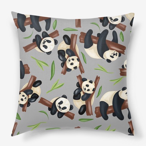 Подушка «Панды, паттерн»