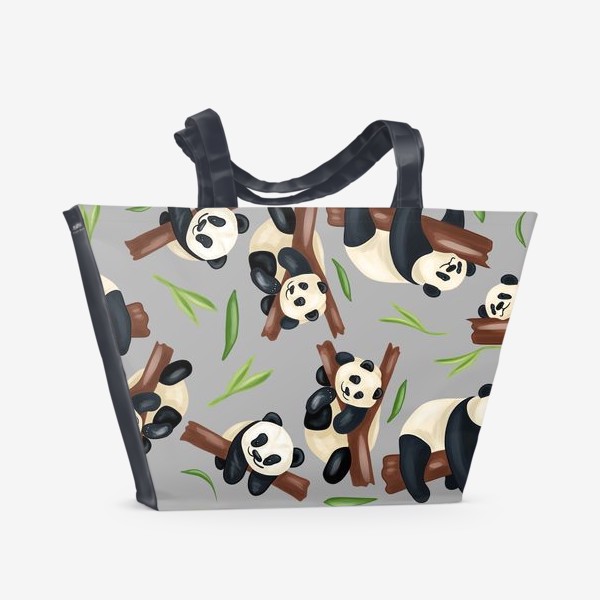 Пляжная сумка «Панды, паттерн»