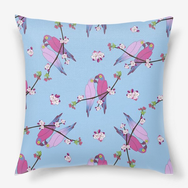 Подушка «розовые попугаи»