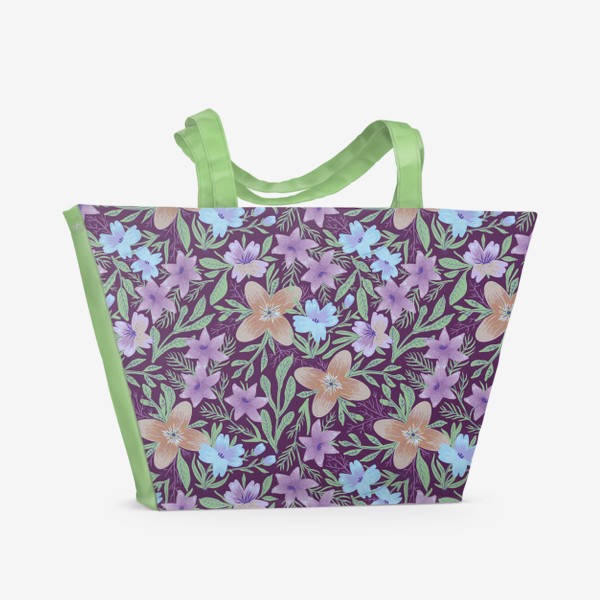 Пляжная сумка «Delicate Burgundy Floral Pattern»