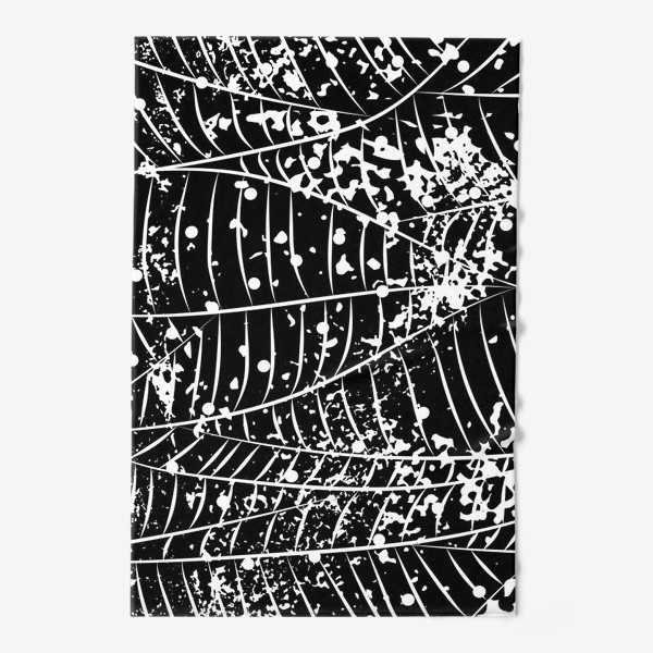 Полотенце «чёрно-белые абстрактные листья»
