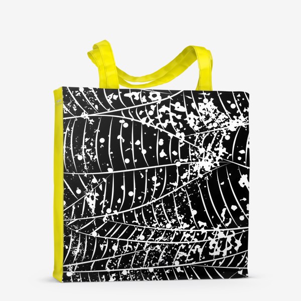Сумка-шоппер «чёрно-белые абстрактные листья»