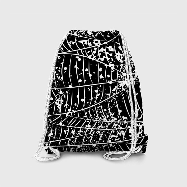Рюкзак «чёрно-белые абстрактные листья»