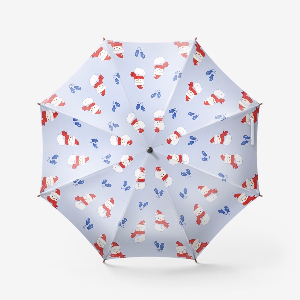 Зонт «Паттерн со снеговичками»
