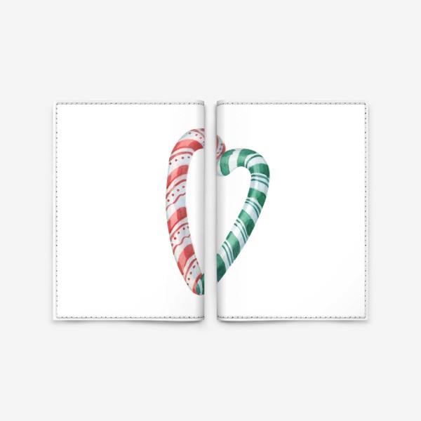 Обложка для паспорта «Новогоднее сердечко из конфет»