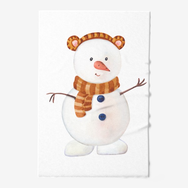 Полотенце «Новогодний снеговик-тигренок»