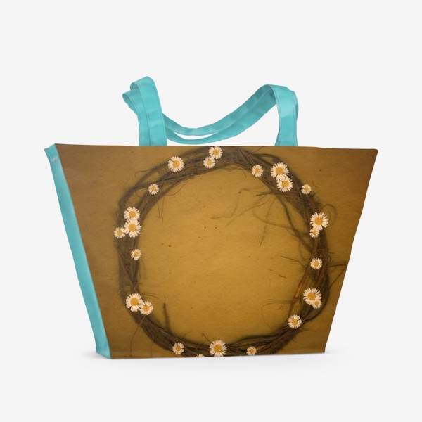 Пляжная сумка «Рамка с ромашками»