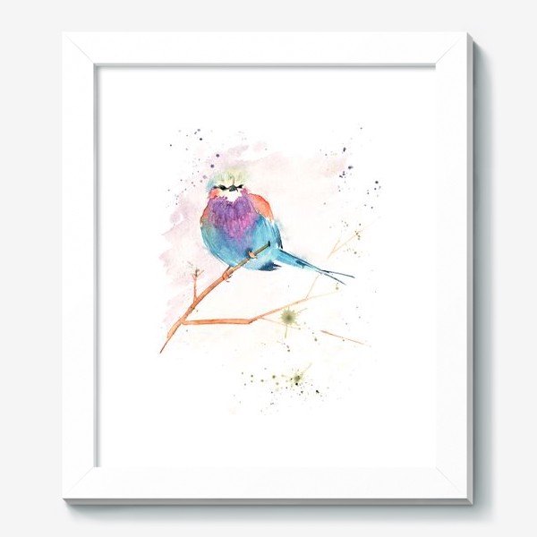 Картина «Птицы. Сиреневогрудая сизоворонка. »