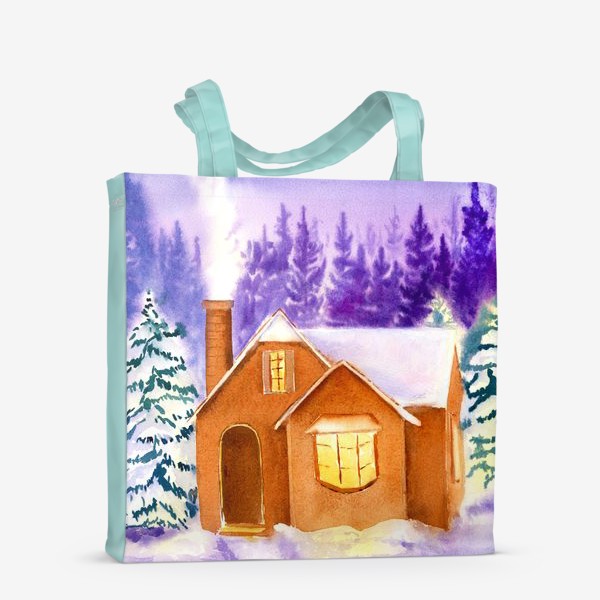 Сумка-шоппер «Зимняя сказка Зимний дом Рождество Новый год»