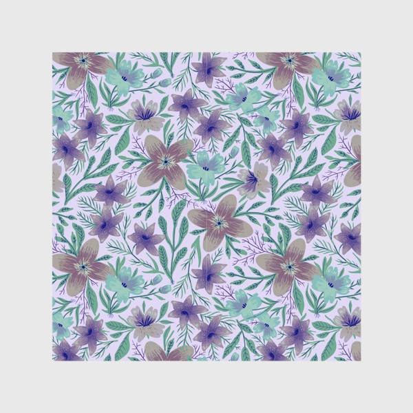 Шторы «Delicate Purple Floral Pattern»
