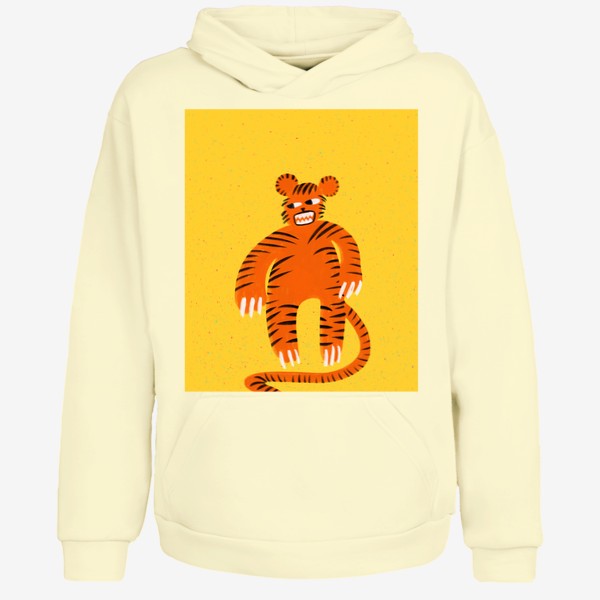 Худи «Оранжевый тигр в ретро стиле»