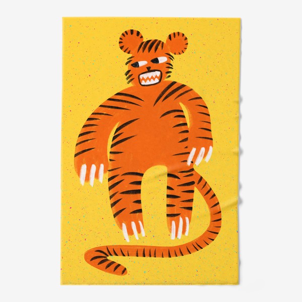 Полотенце &laquo;Оранжевый тигр в ретро стиле&raquo;