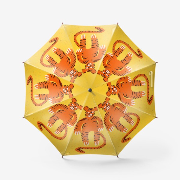 Зонт «Оранжевый тигр в ретро стиле»