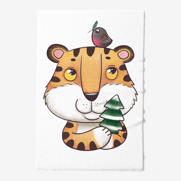 Полотенце «Тигр с птичкой»
