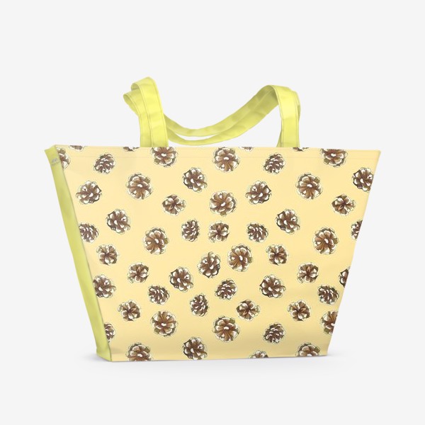 Пляжная сумка «Шишки текстура желтый»