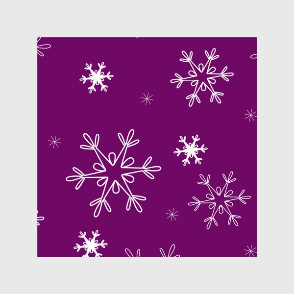 Шторы «Снежинки на фиолетовом фоне. Новогодний принт»
