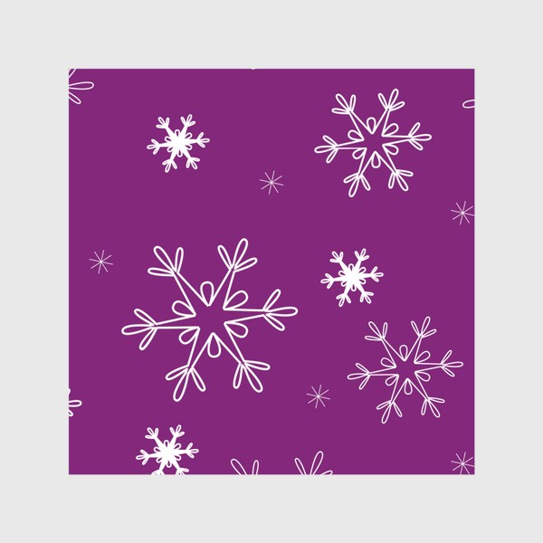 Скатерть «Снежинки на фиолетовом фоне. Новогодний принт»