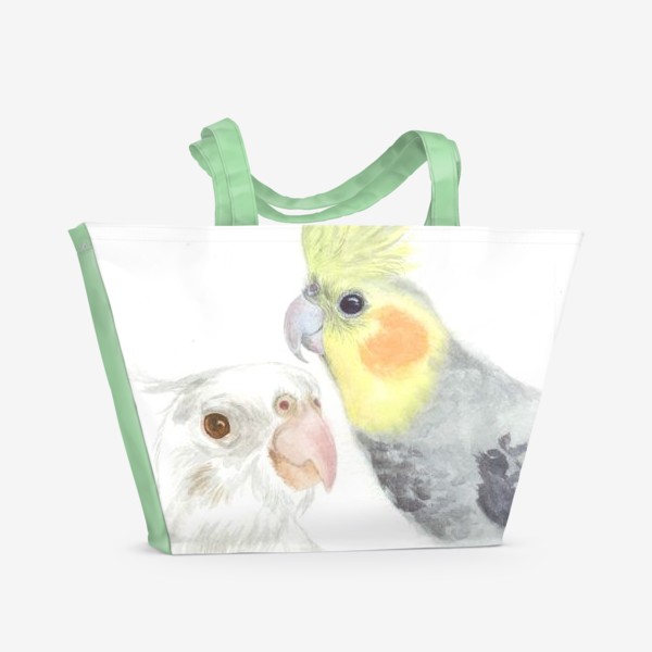 Пляжная сумка «Love parrots»