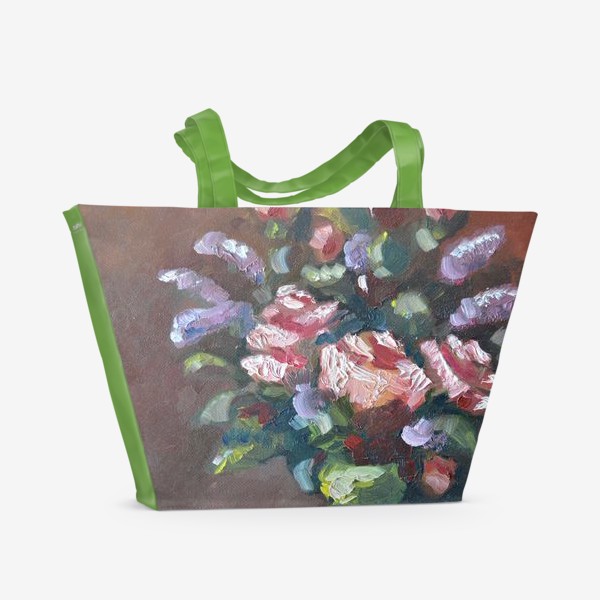 Пляжная сумка «сирень и розы»