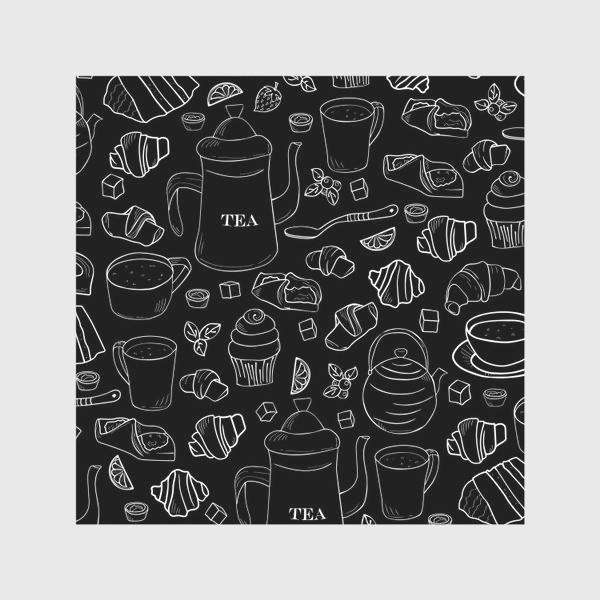 Скатерть «время чая на чёрном»