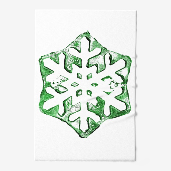 Полотенце «Снежинка льдинка зеленая»