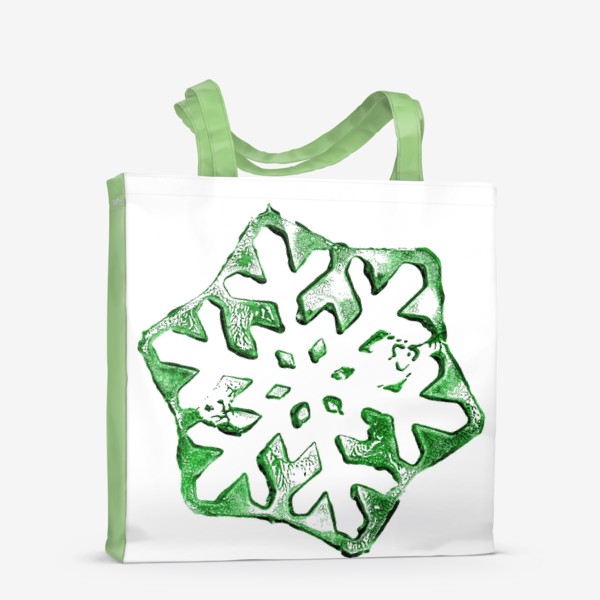Сумка-шоппер «Снежинка льдинка зеленая»