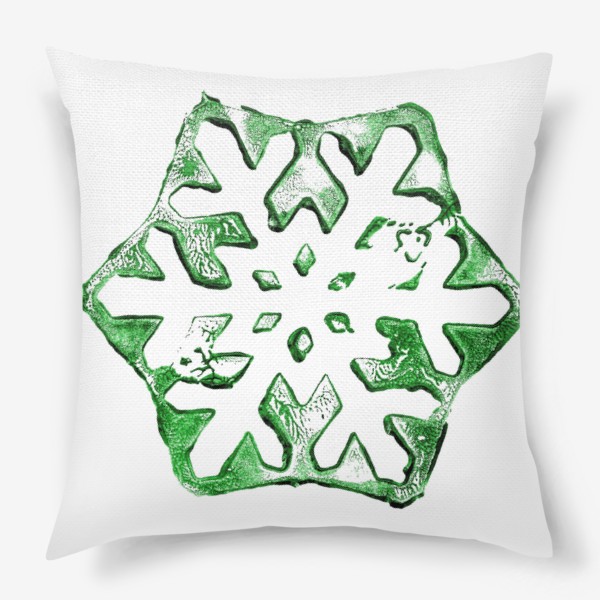 Подушка «Снежинка льдинка зеленая»