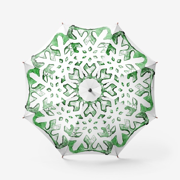 Зонт «Снежинка льдинка зеленая»