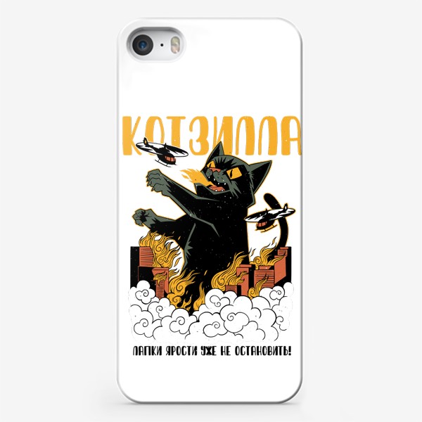 Чехол iPhone «Котзилла - пародия на постер Годзилла»