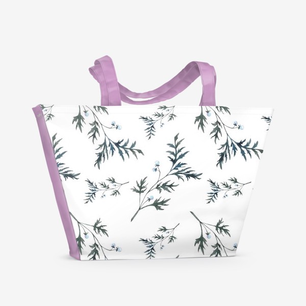 Пляжная сумка «Листья на белом фоне»