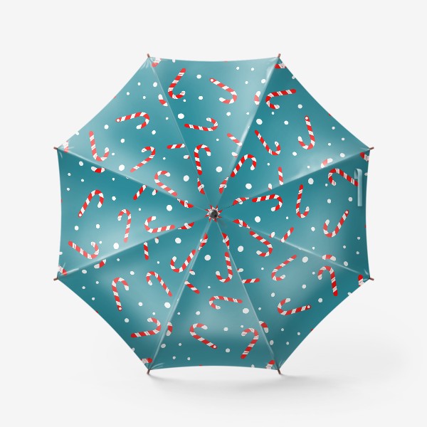 Зонт «Рождественский паттерн. Конфетки и снег»