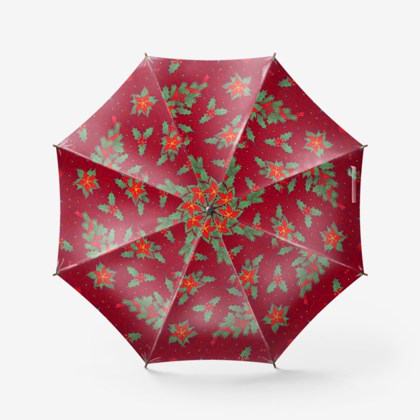 Зонт «Счастливого Нового года и Рождества! Новогодняя скатерть»