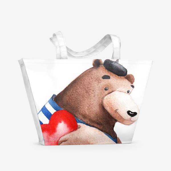 Пляжная сумка «Влюблённый медведь»