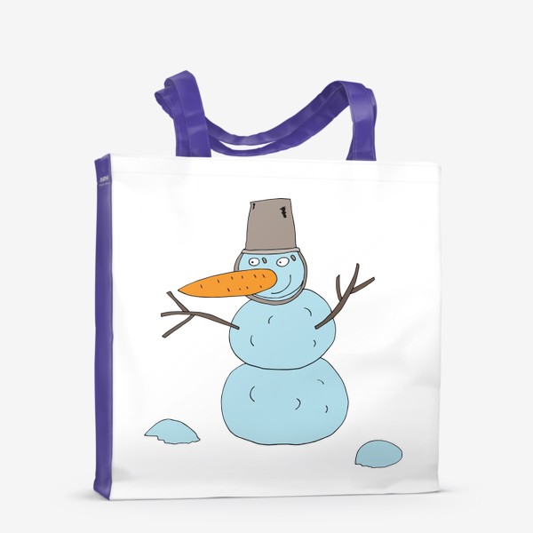 Сумка-шоппер «Снеговик с ведром на голове»