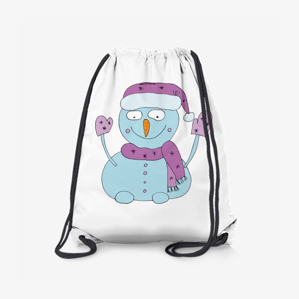 Рюкзак «Снеговик в розовой шапке и шарфике»