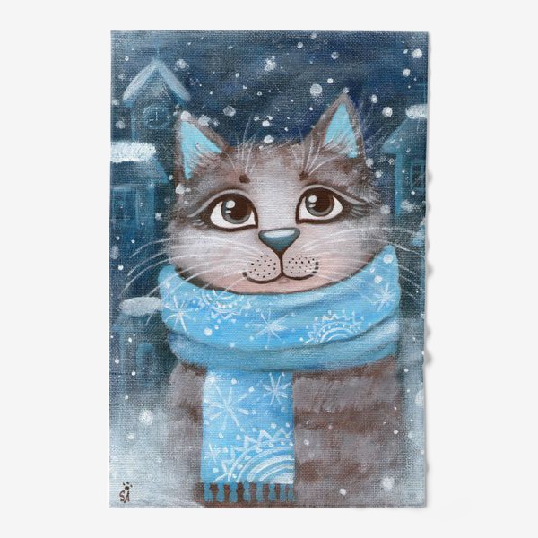 Полотенце «Кот в шарфе»